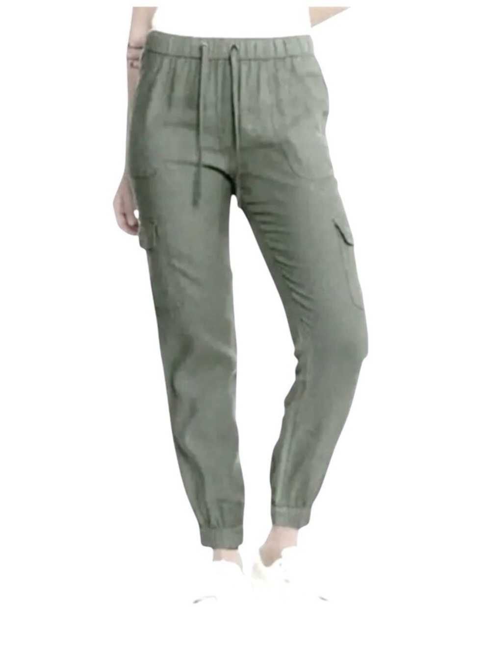Nicole Miller Olive Green Cargo Jogger Pants